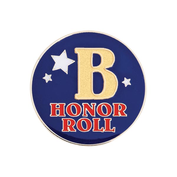 B Honor Roll Award Pin With Stars | Anderson's