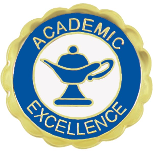 Academic Excellence Award Pin - Lamp Of Learning | Anderson's