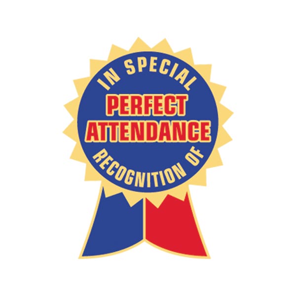 Attendance Award Pin - Perfect Attendance Ribbon | Anderson's