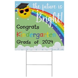 Square Yard Sign - The Future is Bright Kindergarten