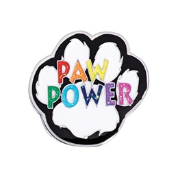 Paw Award Pin - Rainbow Paw Power Glitter
