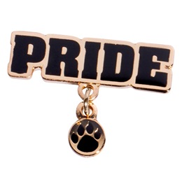 Black and Gold Paw Pride Pin