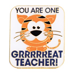 Award Pin - One Grrr-eat Teacher Tiger