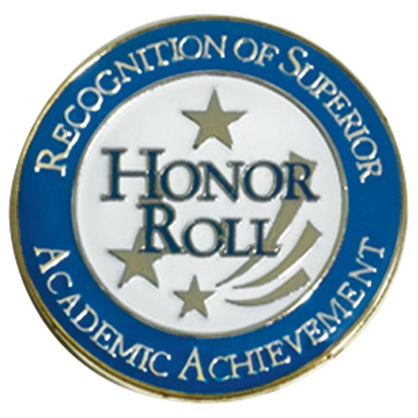 Honor Roll Award Pin With Red Glitter | It's Elementary