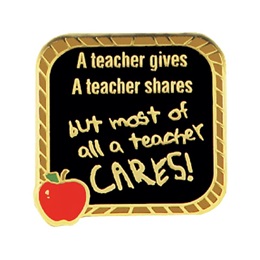 Teacher Award Pin - A Teacher Cares